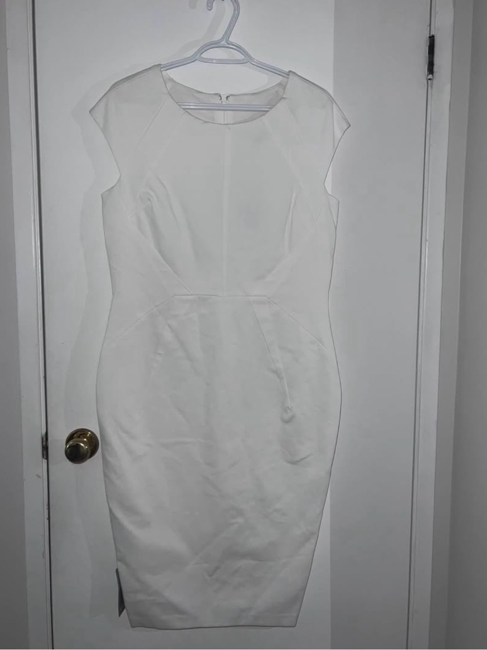 Le Chateau White Cap-Sleeve Dress